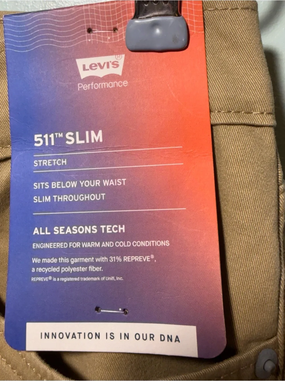 Men's Khaki Levi’s 511 Khaki Pants - Slim Fit
